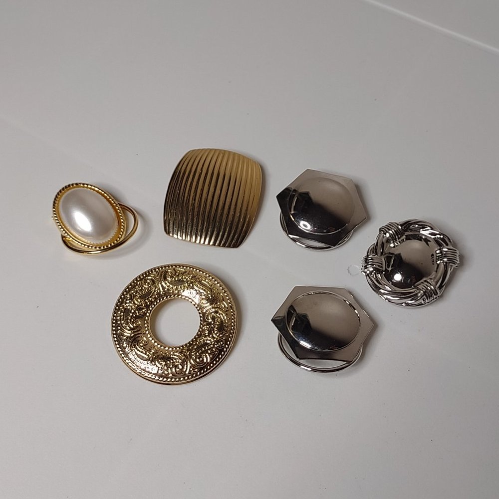 Lot Of 6 Lightweight Metal Scarf Clips